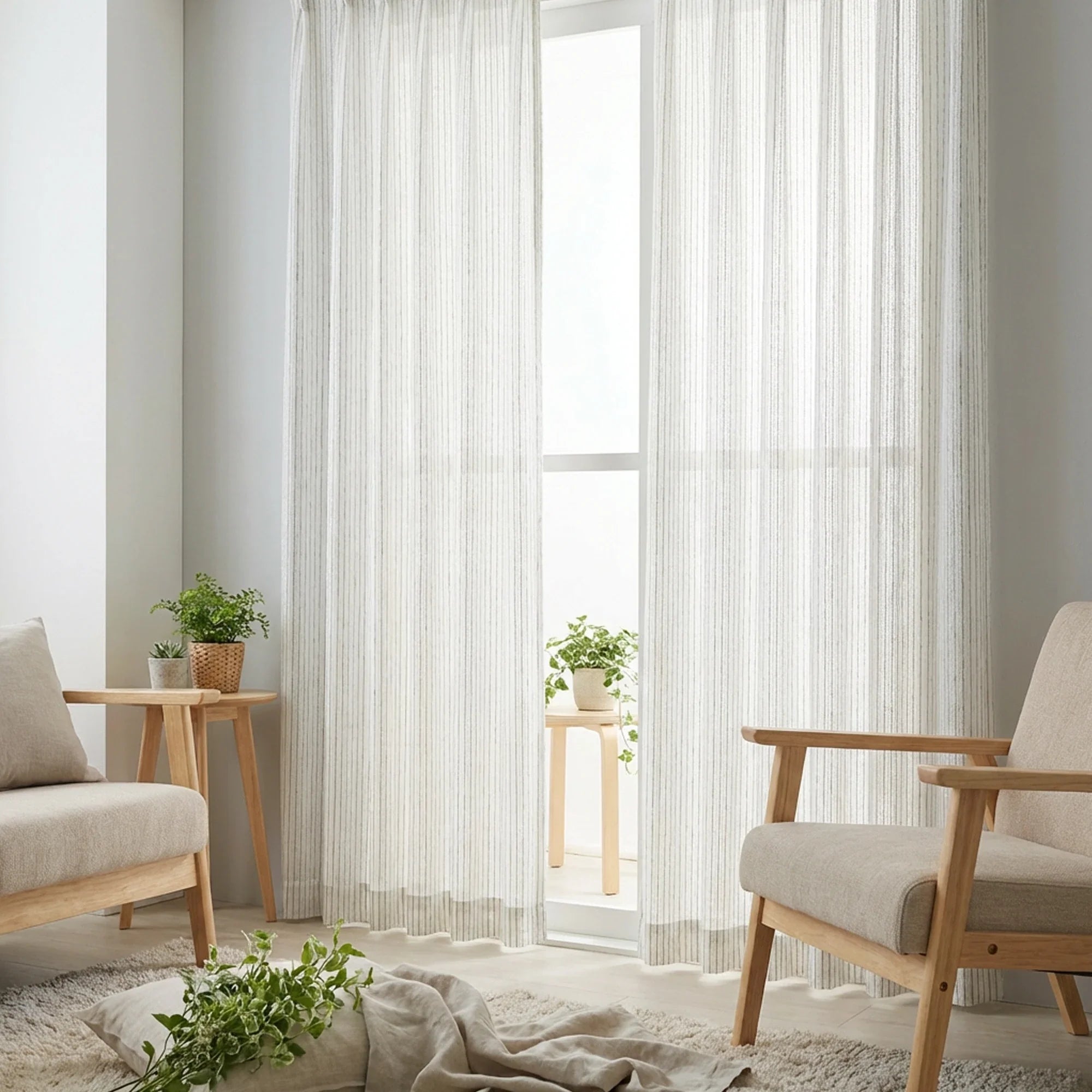 How Vertical Stripe Sheer Curtains Make Tiny Rooms Feel Grand