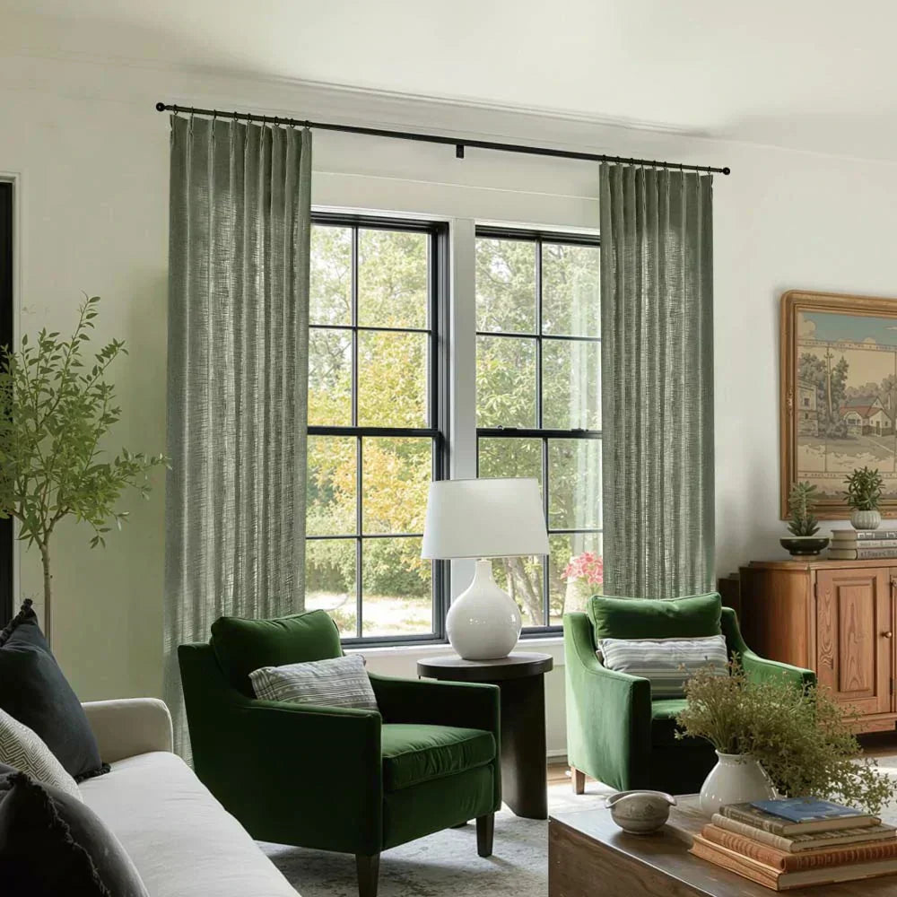 Living Room Curtains in Green