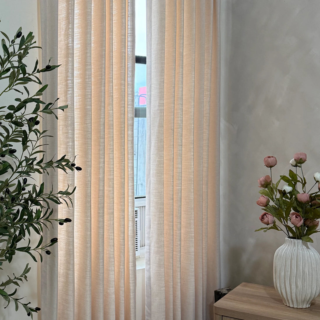 Jasper Dotted Linen Blend Curtains