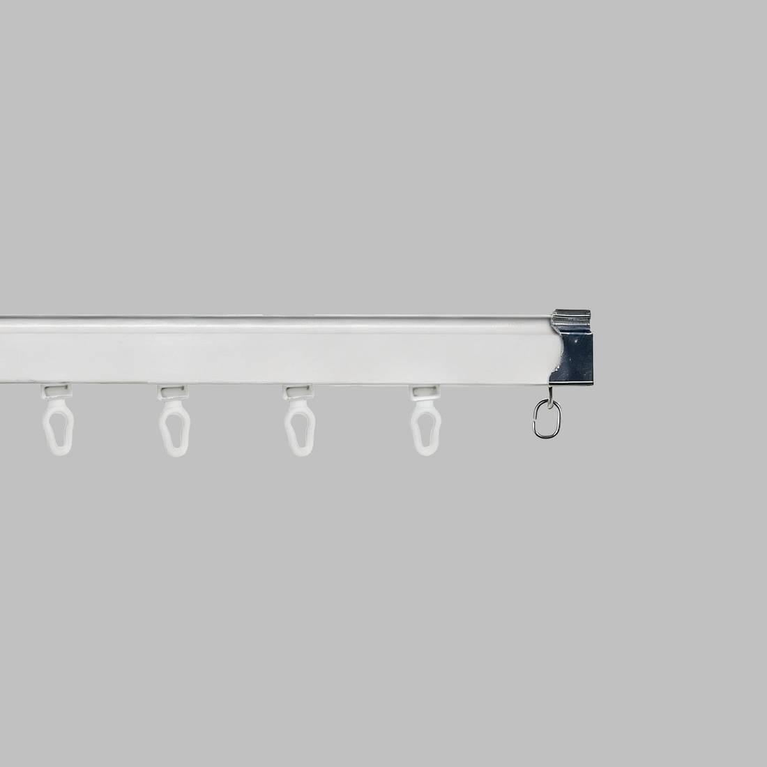 Custom Curtains track and cord guide display