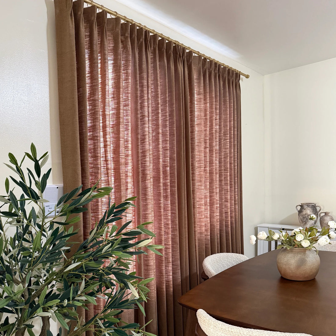 Jasper Dotted Linen Blend Curtains