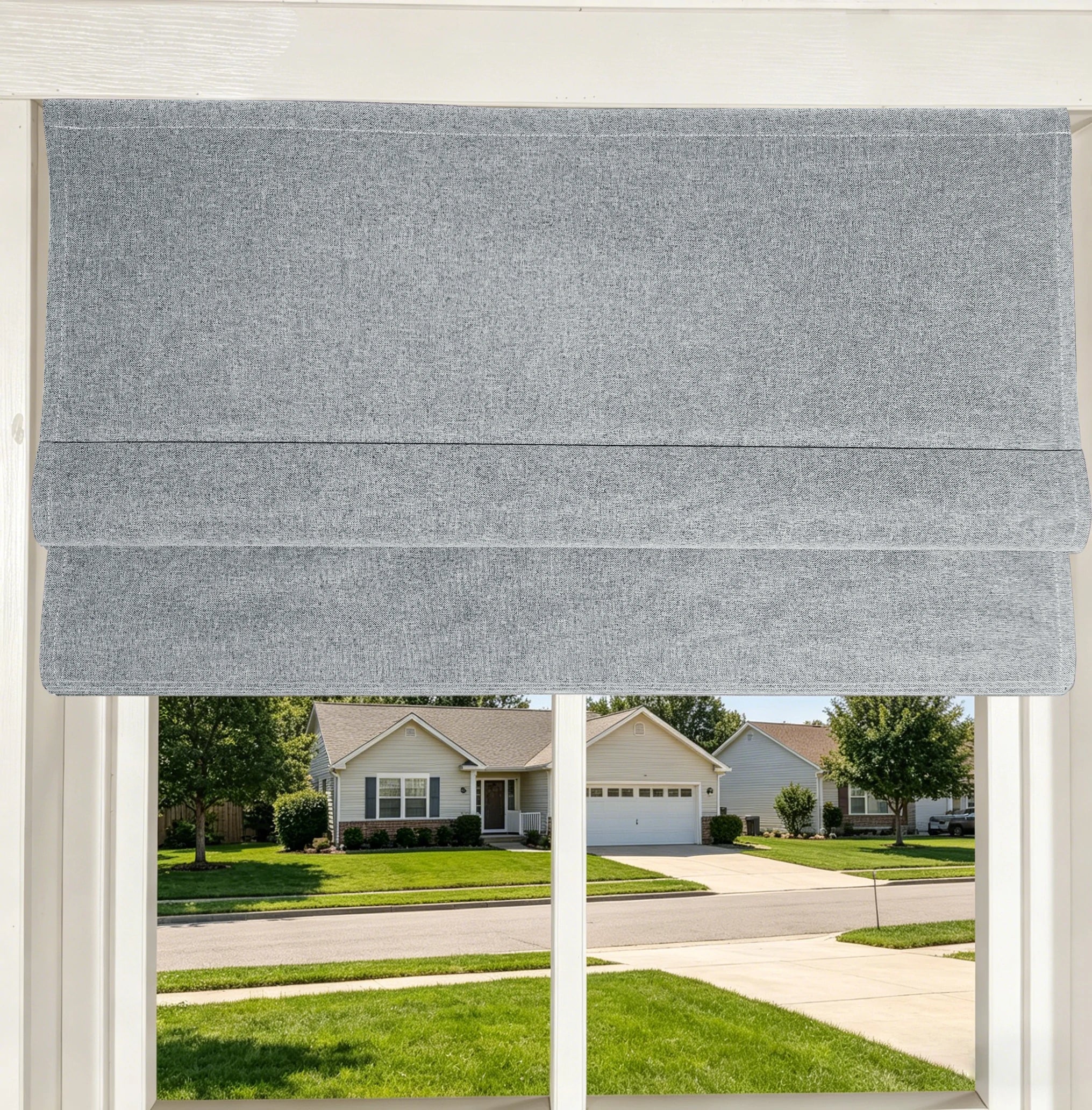 Orion Linen Look 100% Blackout Roman Shades