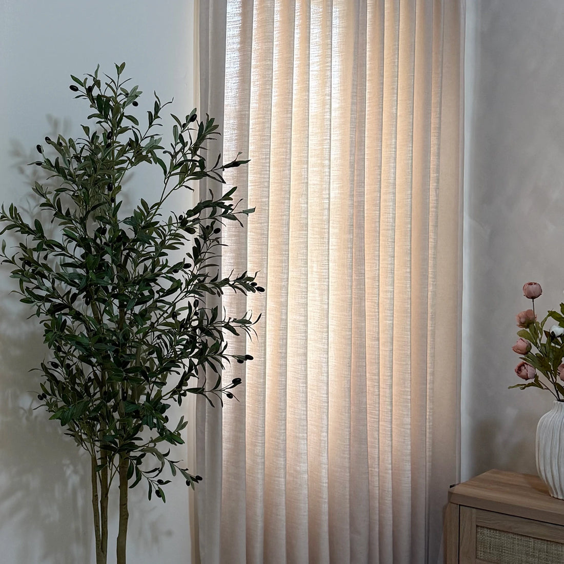 Jasper Dotted Linen Blend Curtains