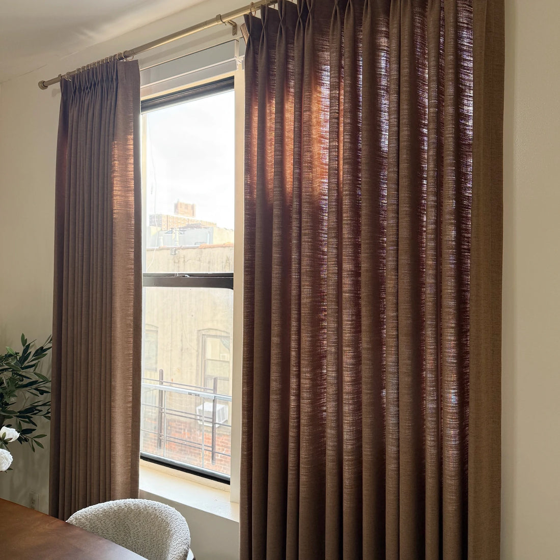 Jasper Dotted Linen Blend Curtains