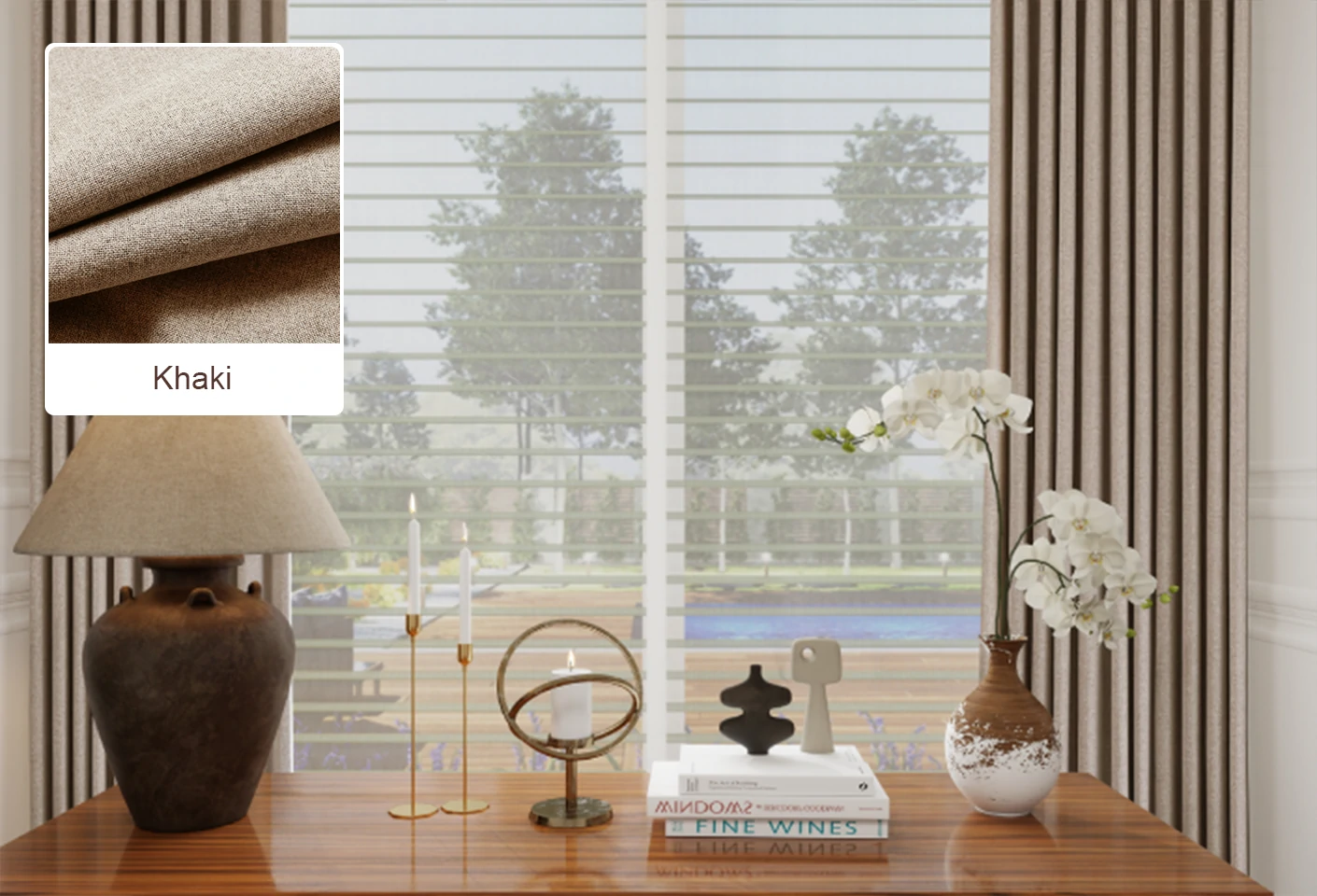 Khaki Curtains Free Swatches