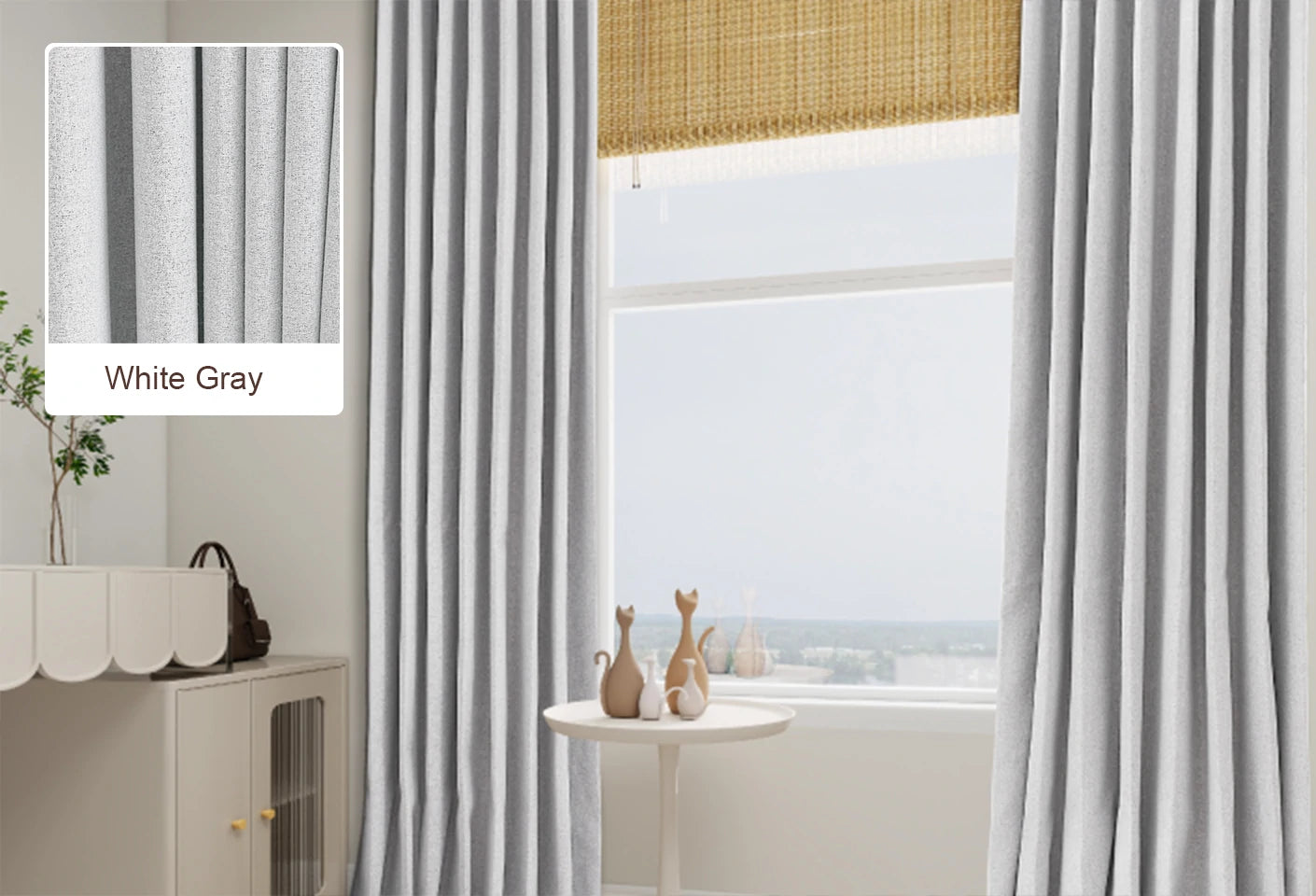 White Gray Curtains Free Swatches