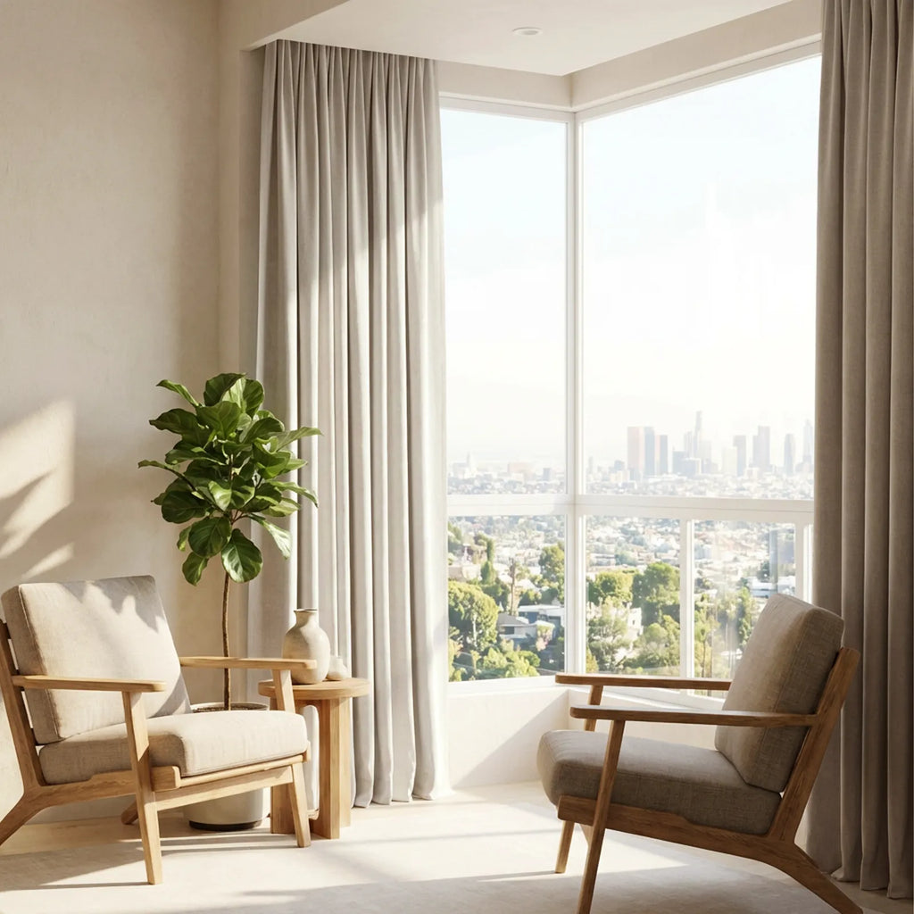 Alex 100% Balckout Linen Look Curtains