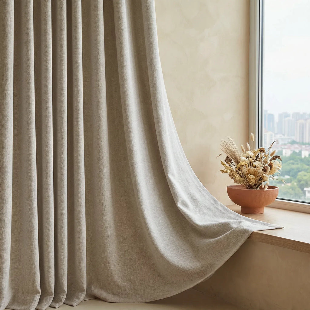 Alex 100% Balckout Linen Look Curtains