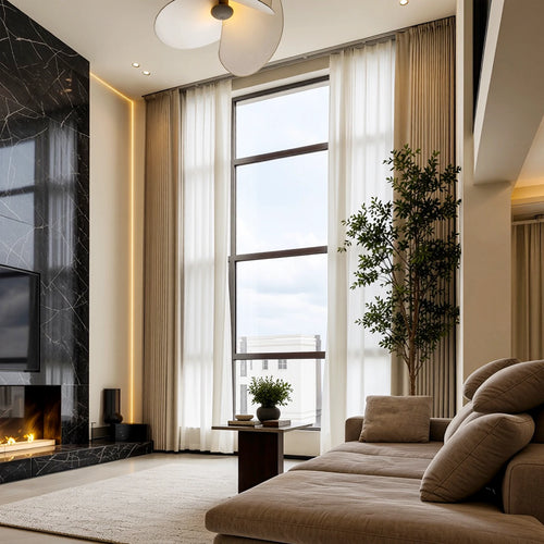Alex 100% Blackout Extra Long Linen Look Curtains