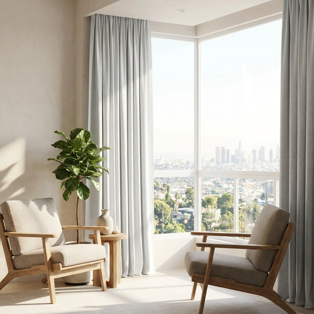 Alex 100% Balckout Linen Look Curtains