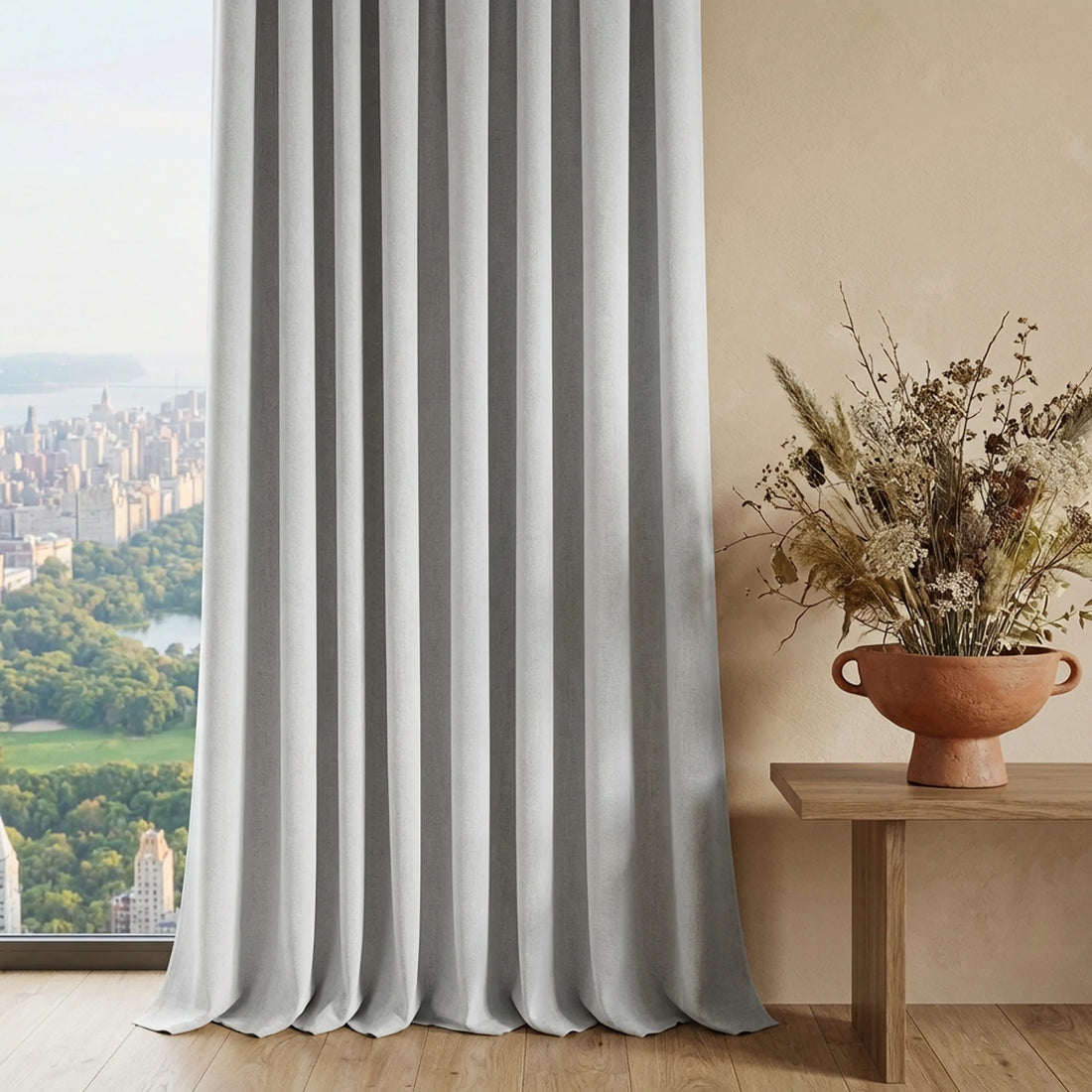 Alex 100% Balckout Linen Look Curtains