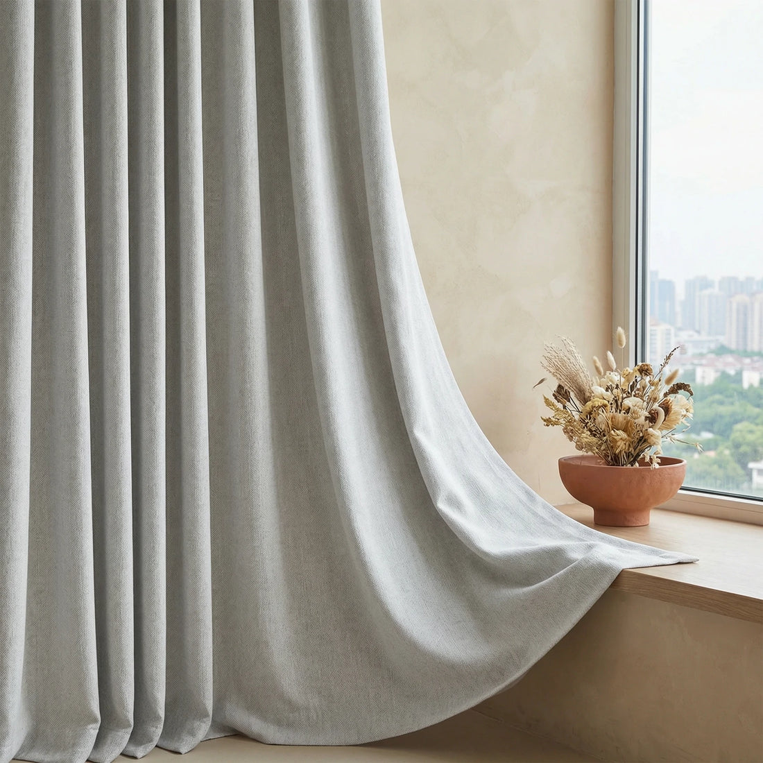 Alex 100% Balckout Linen Look Curtains