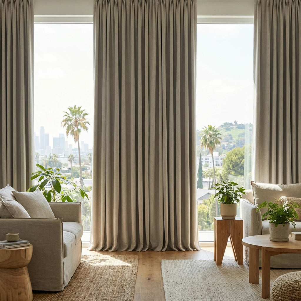 Alex 100% Balckout Linen Look Curtains