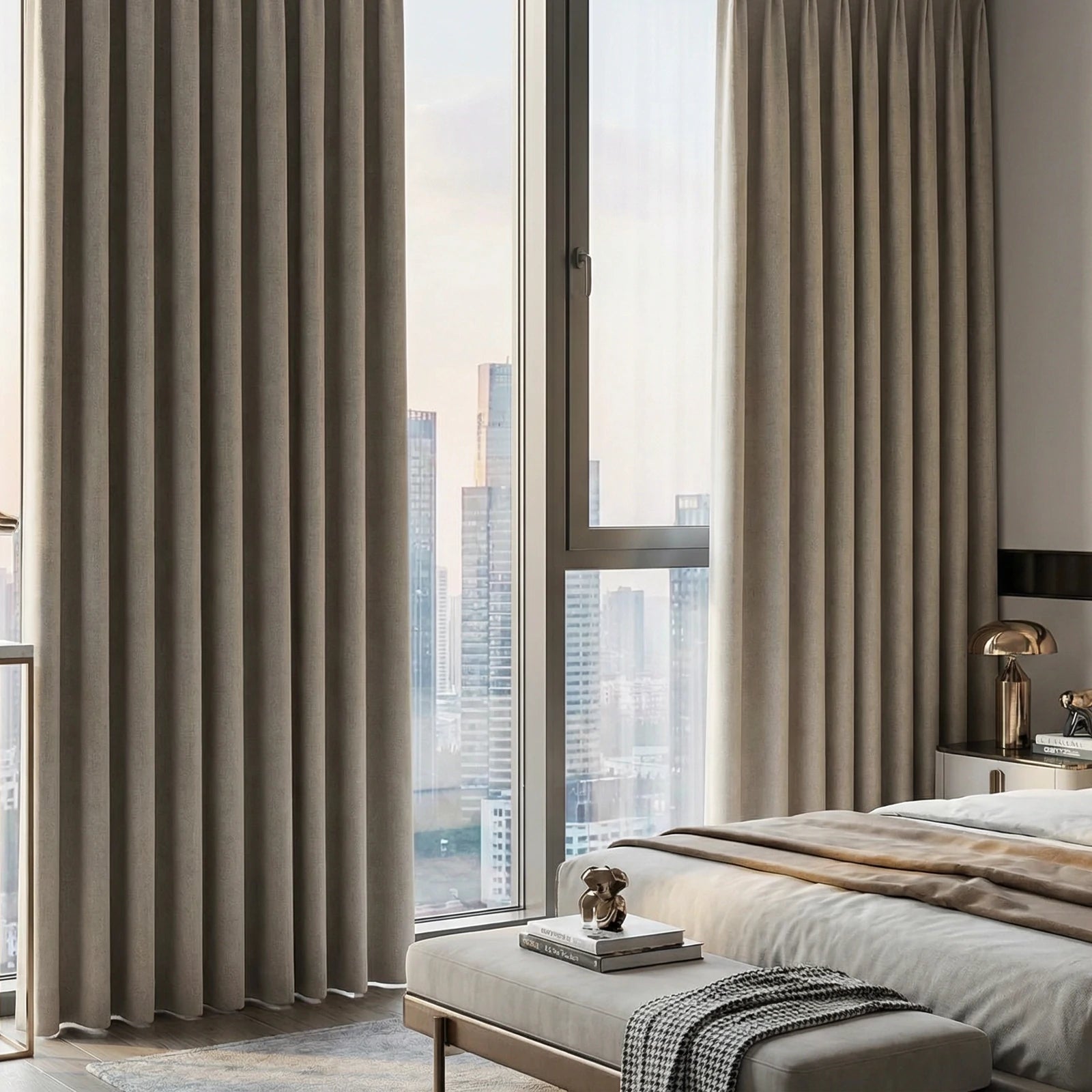 Alex 100% Balckout Linen Look Curtains