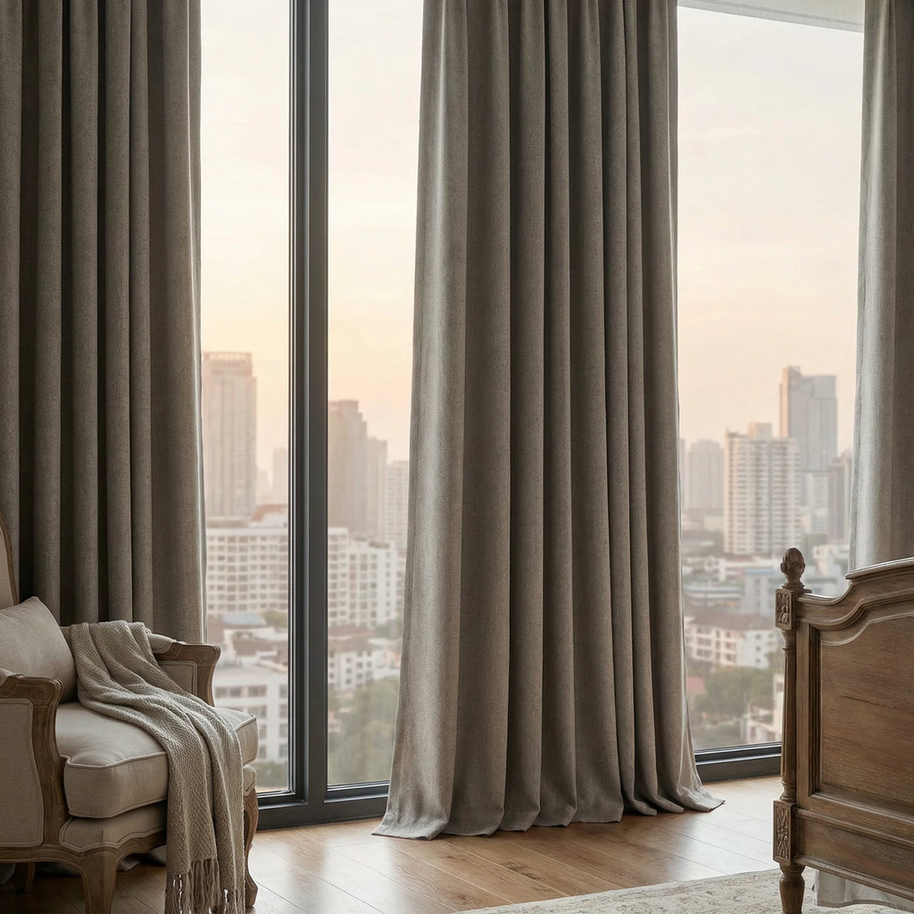 Alex 100% Balckout Linen Look Curtains