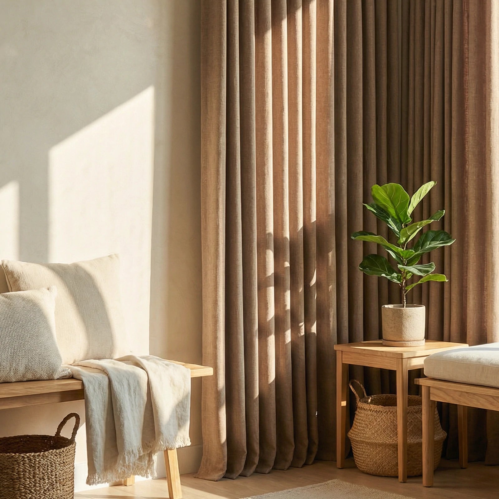 Alex 100% Balckout Linen Look Curtains