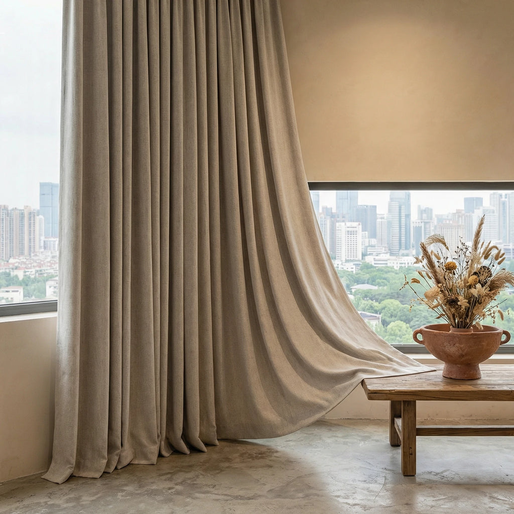Alex 100% Balckout Linen Look Curtains