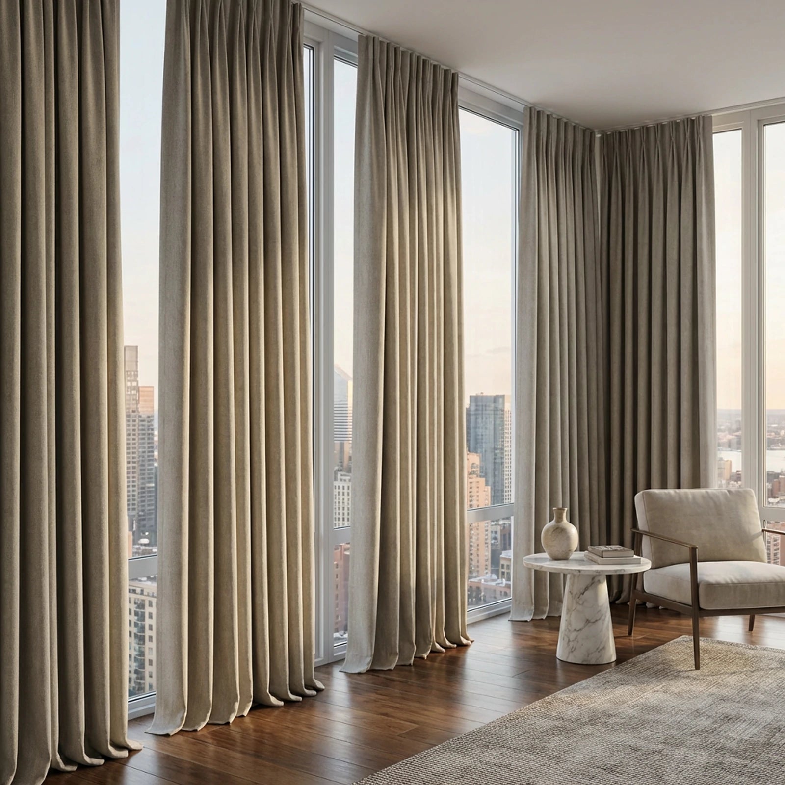 Alex 100% Balckout Linen Look Curtains