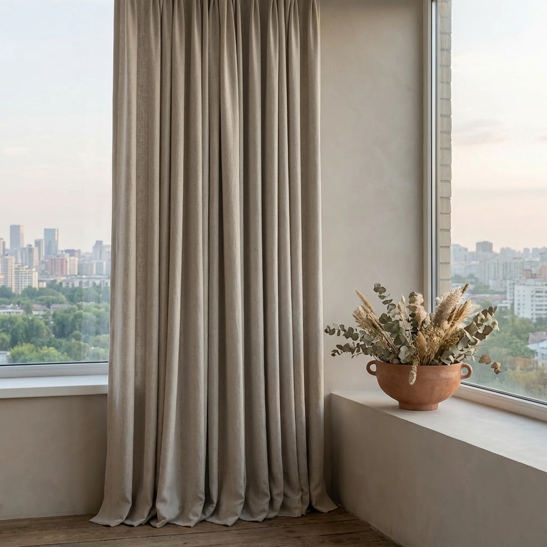 Alex 100% Balckout Linen Look Curtains