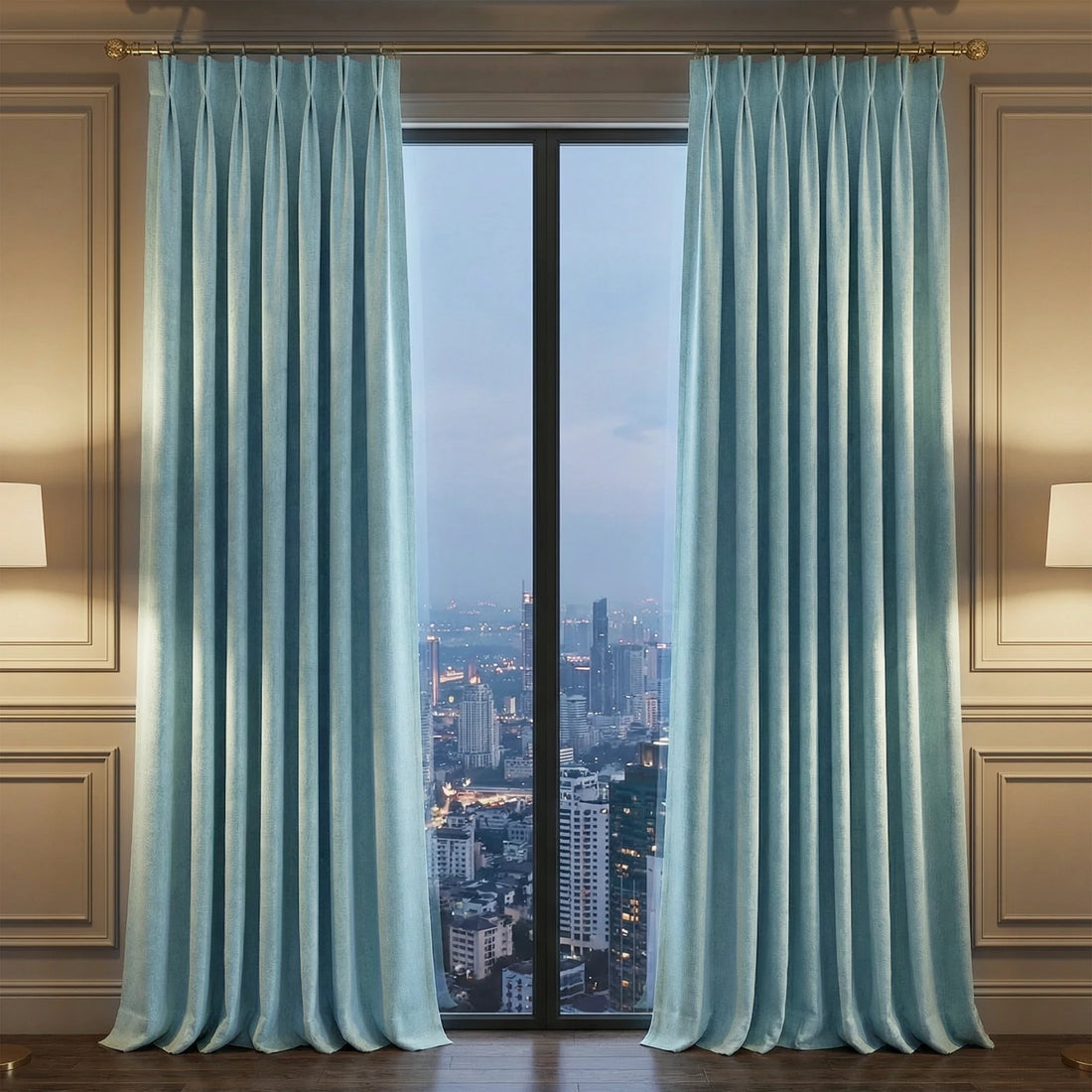 Alex 100% Balckout Linen Look Curtains