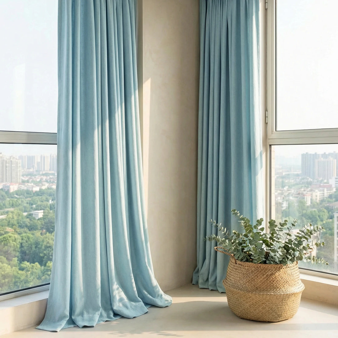 Alex 100% Balckout Linen Look Curtains