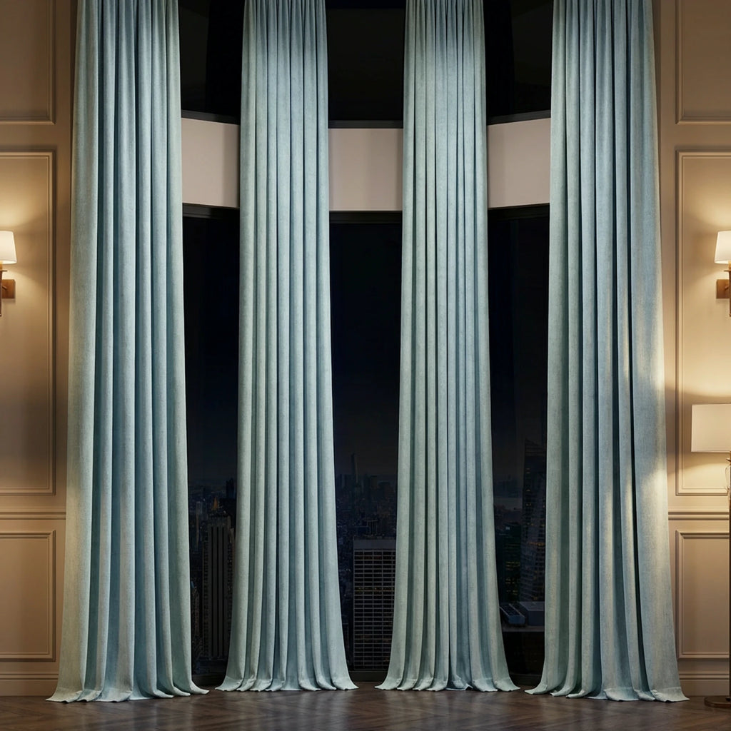 Alex 100% Balckout Linen Look Curtains