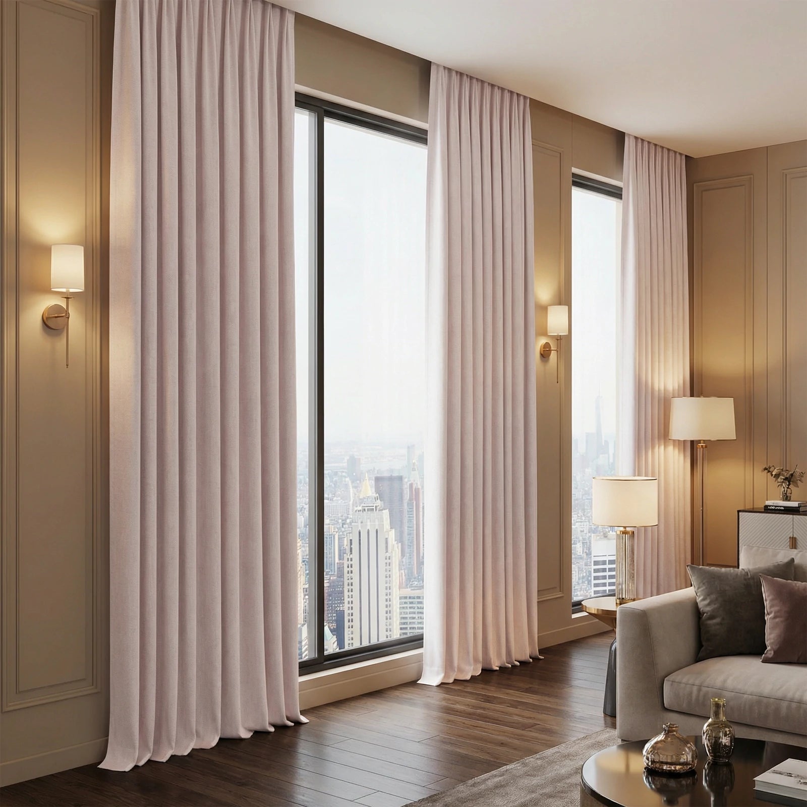 Alex 100% Balckout Linen Look Curtains