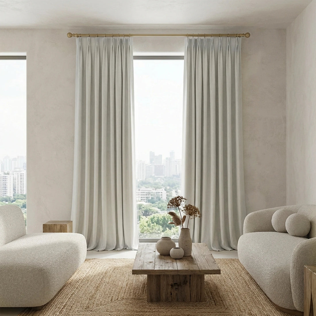 Alex 100% Balckout Linen Look Curtains