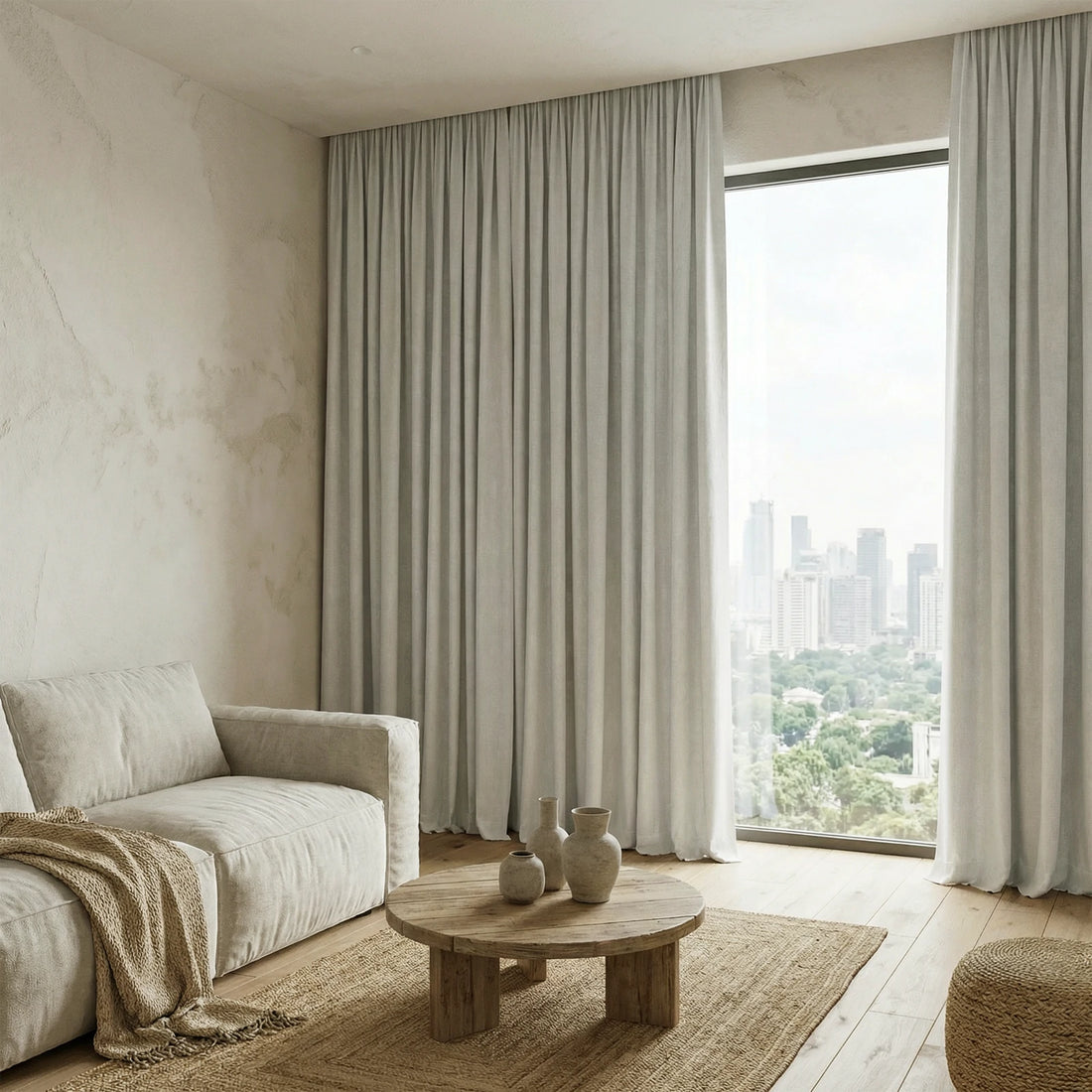 Alex 100% Balckout Linen Look Curtains
