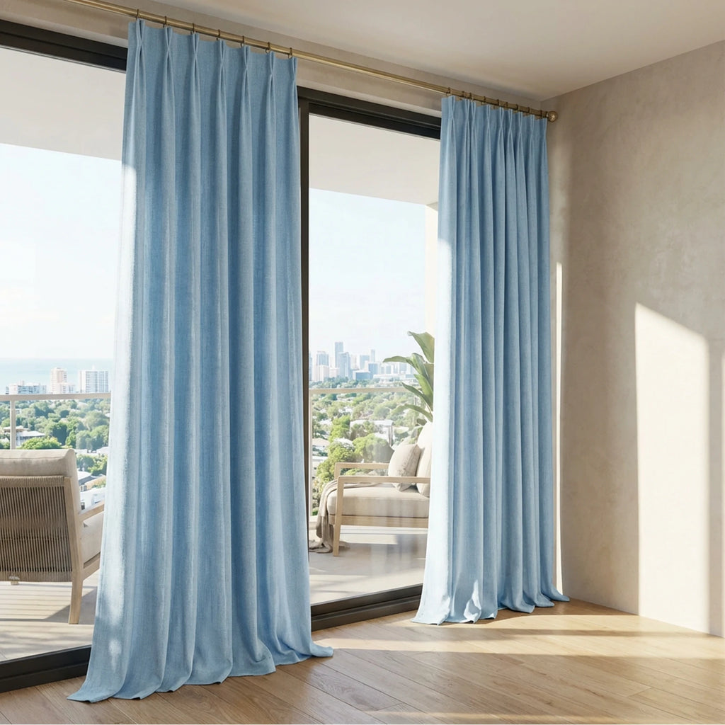 Alex 100% Balckout Linen Look Curtains