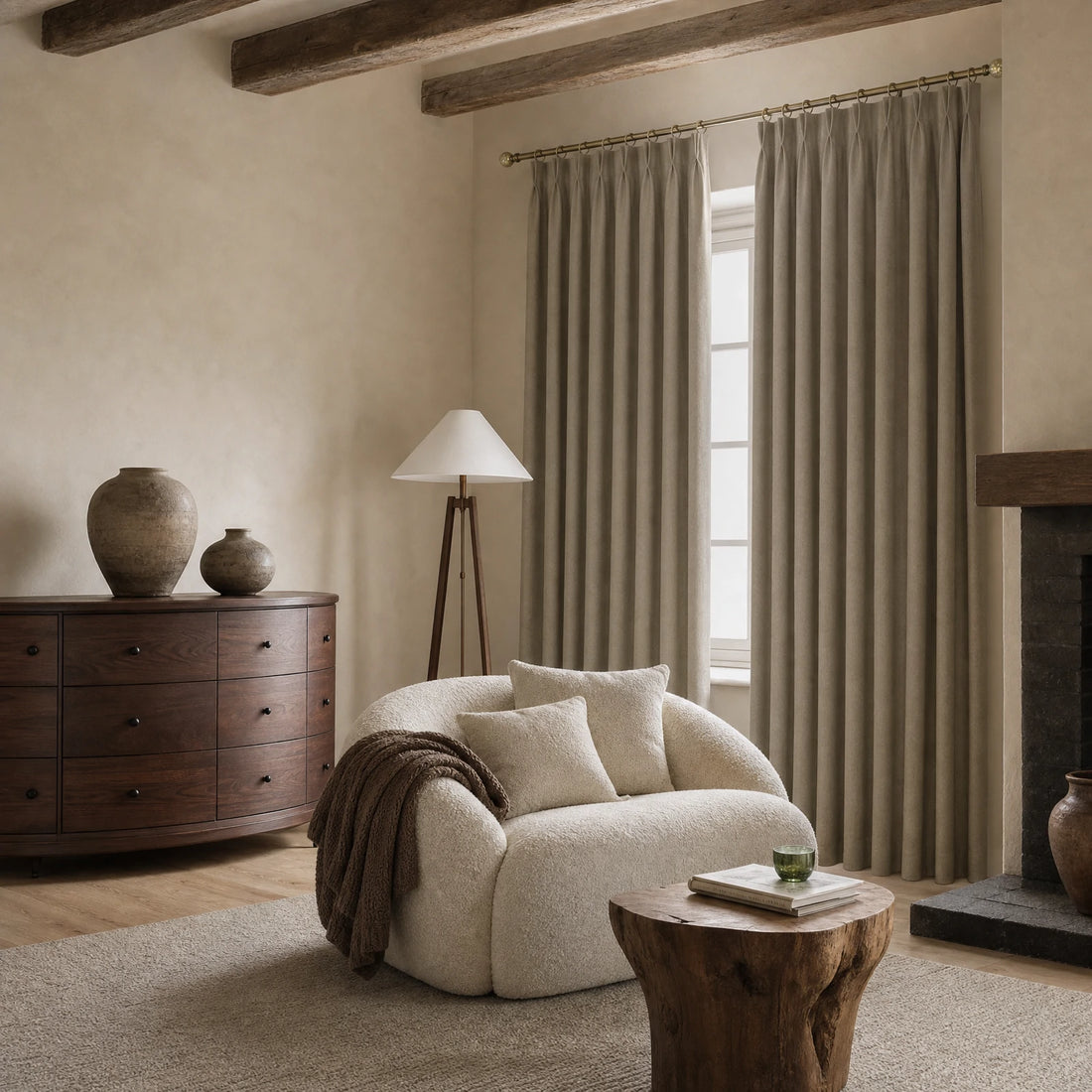 Alex 100% Blackout Linen Look Curtains