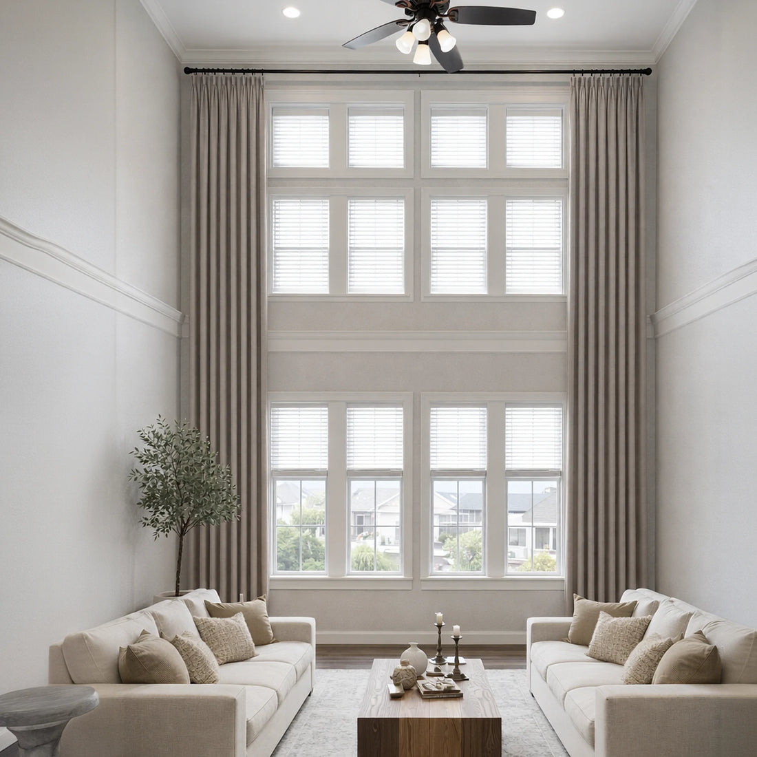 Alex 100% Blackout Linen Look Curtains