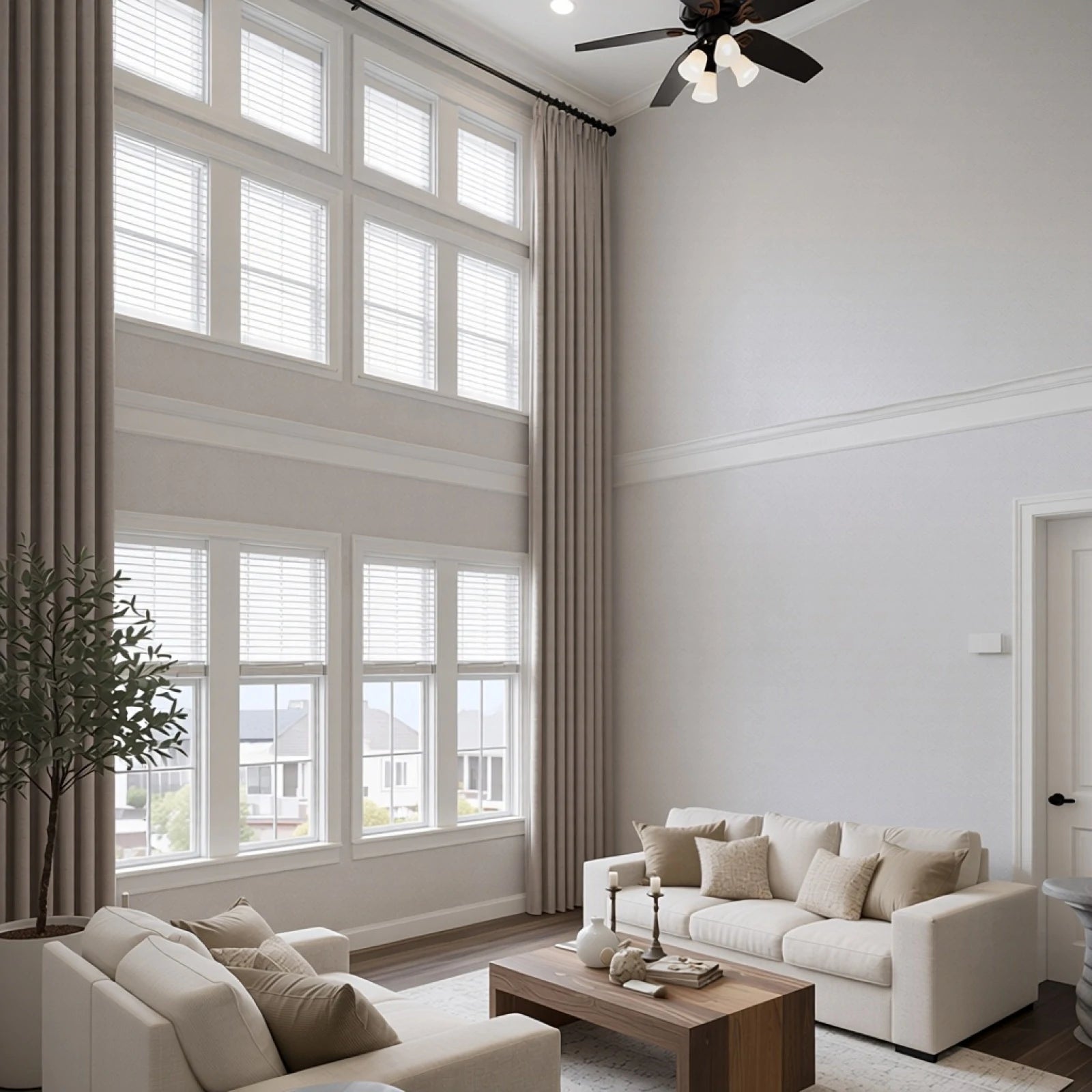 Alex 100% Blackout Linen Look Curtains