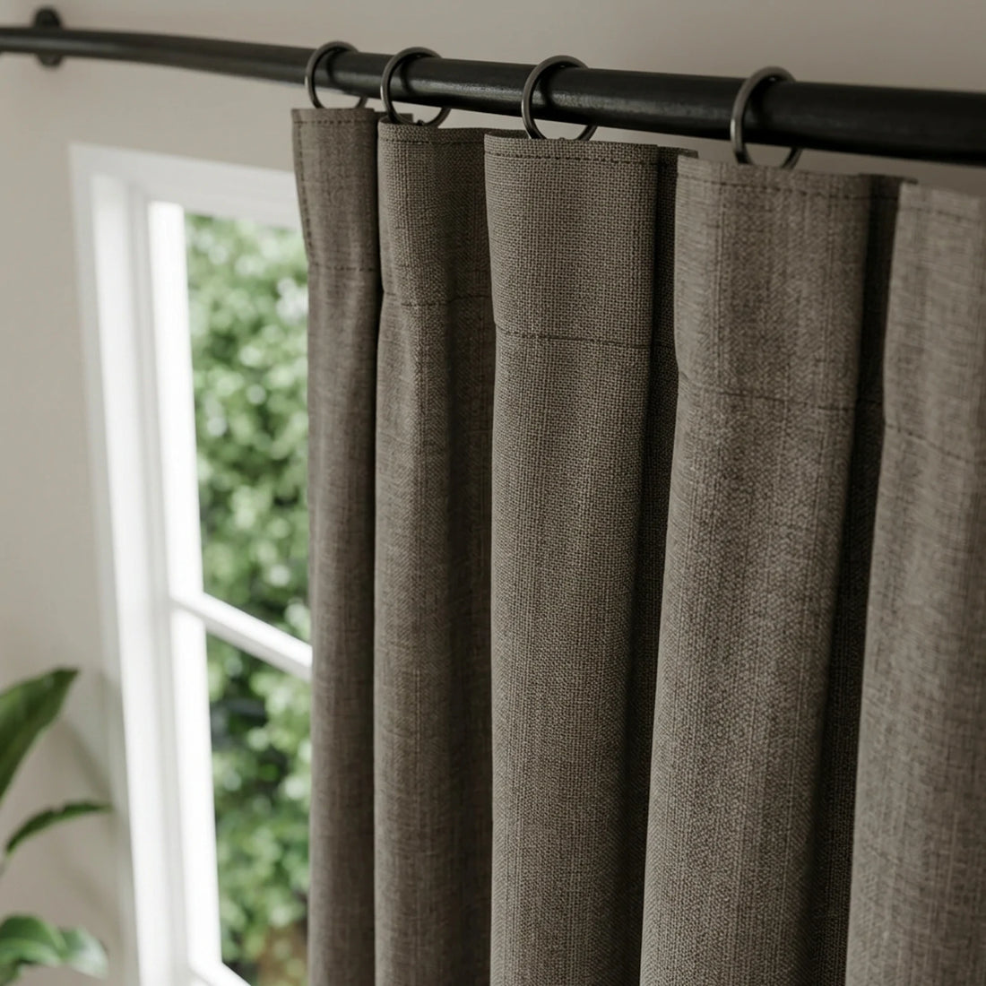 Alex 100% Blackout Linen Look Curtains