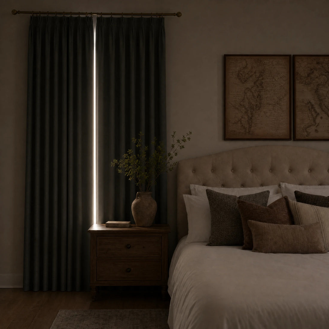 Alex 100% Blackout Linen Look Curtains