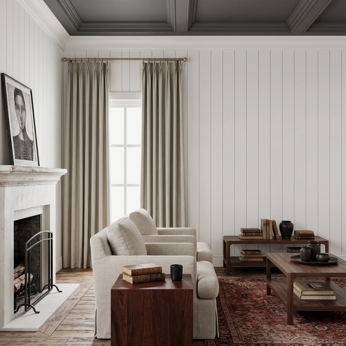 Alex 100% Blackout Linen Look Curtains