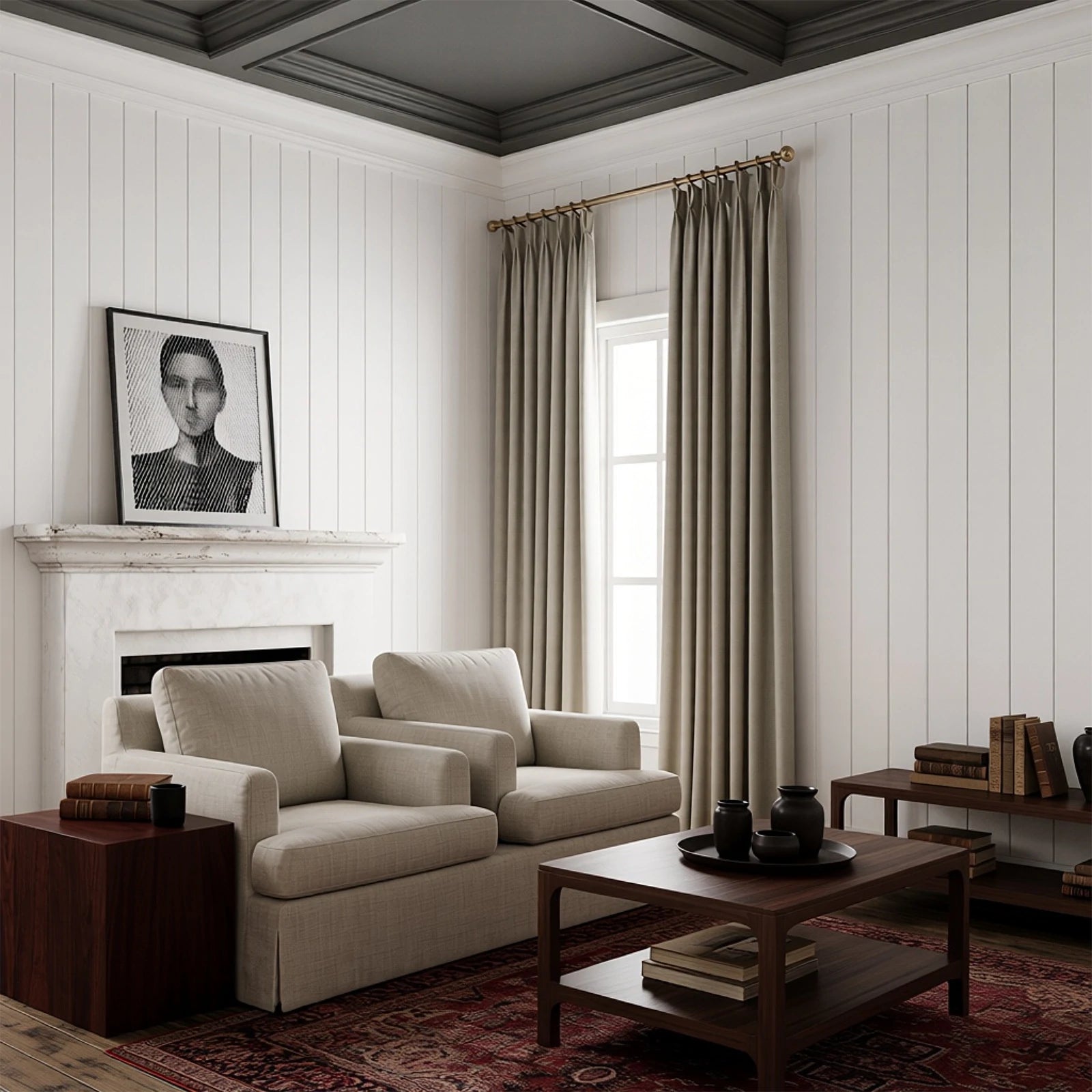 Alex 100% Blackout Linen Look Curtains