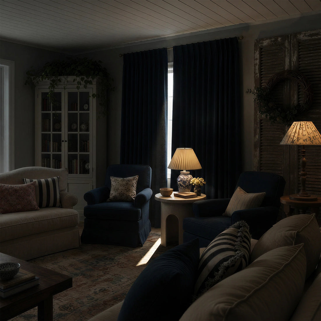 Alex 100% Blackout Linen Look Curtains