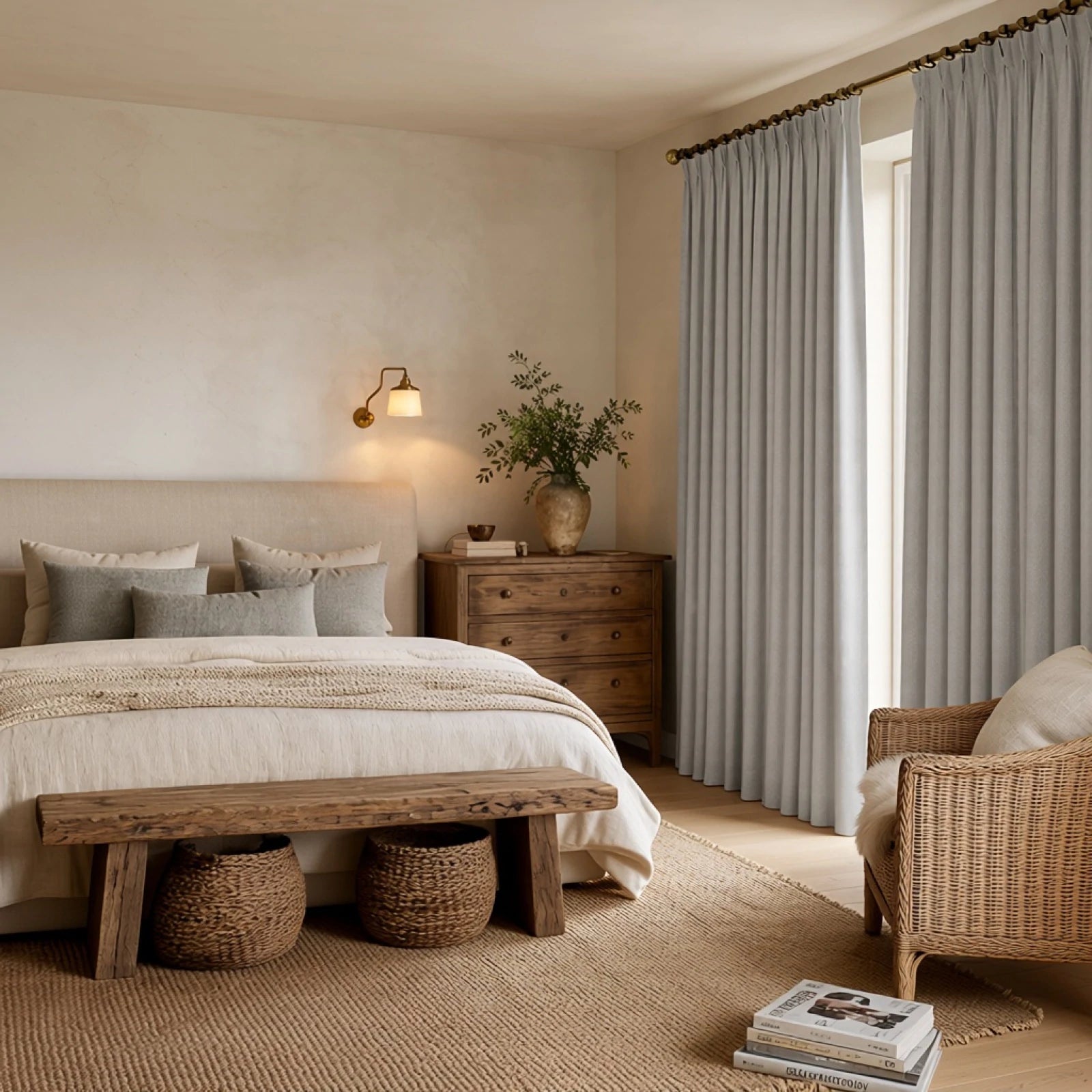 Alex 100% Blackout Linen Look Curtains