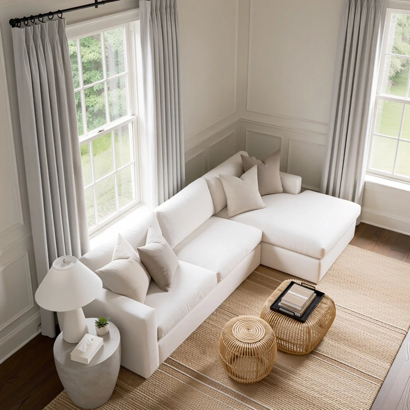 Alex 100% Blackout Linen Look Curtains