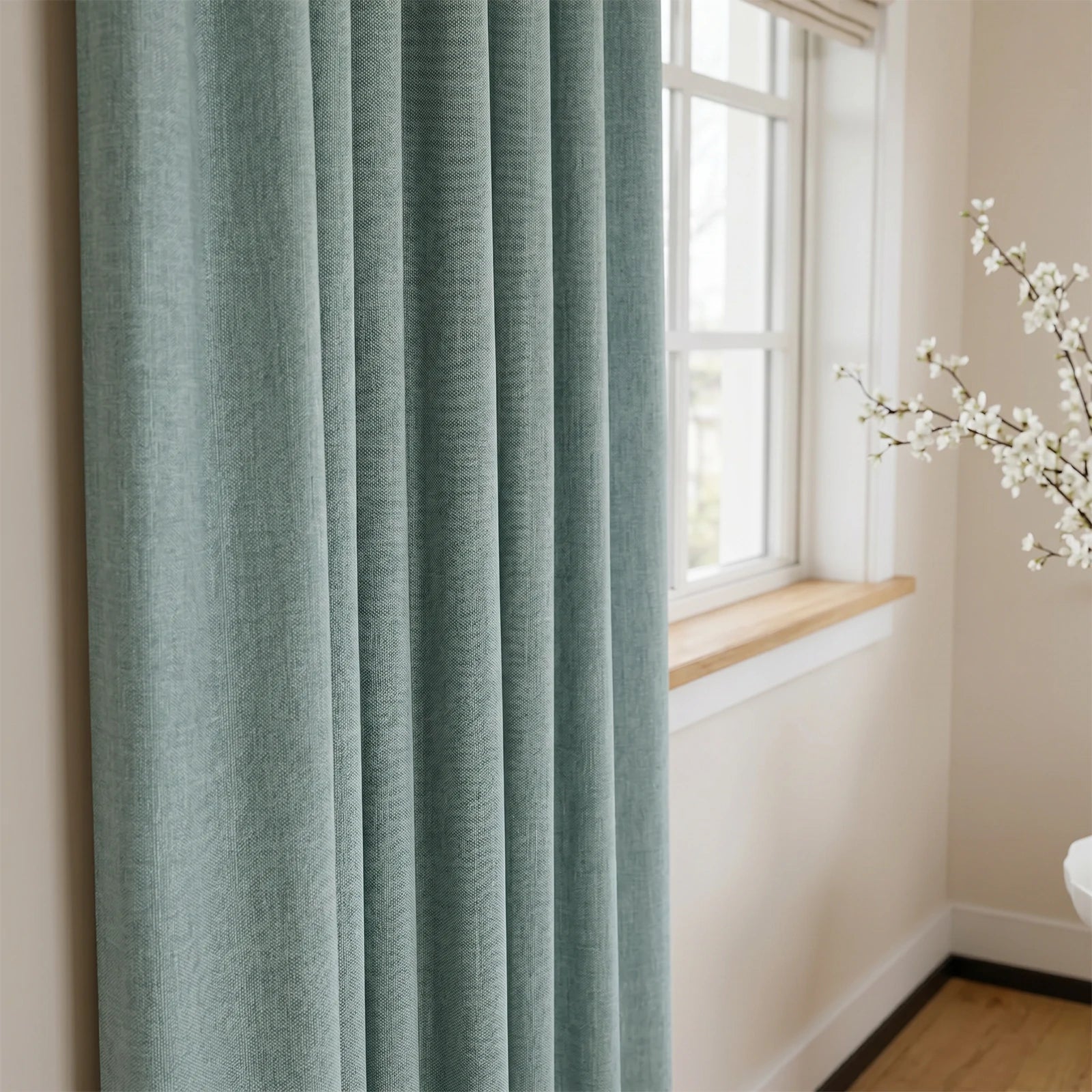 Alex 100% Blackout Linen Look Curtains