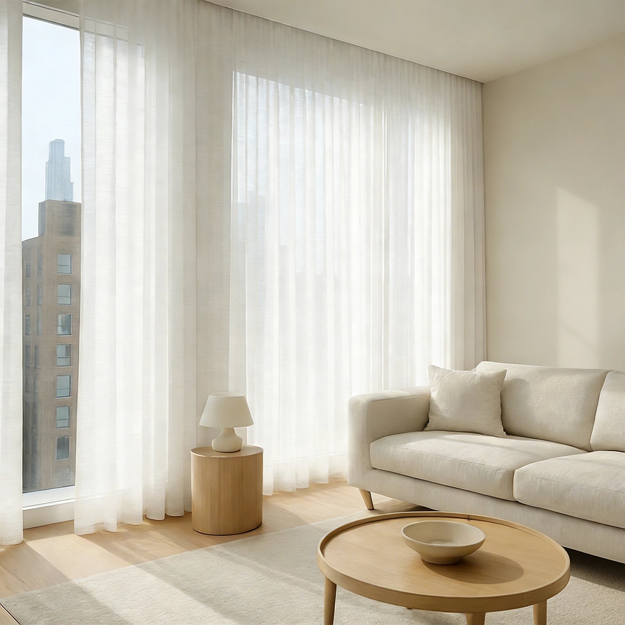 Ashley Cotton Semi Sheer Curtains