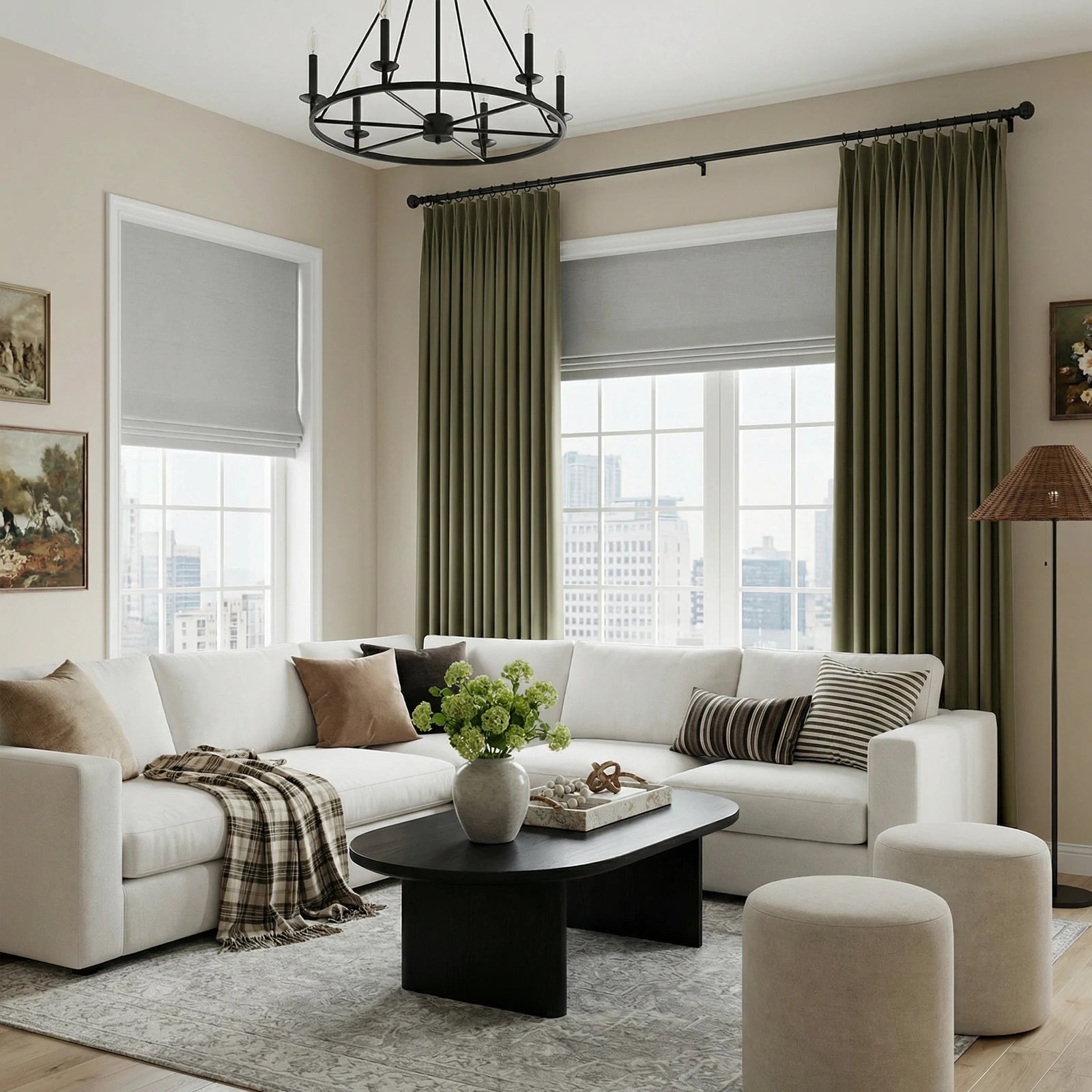 Ash Cotton Linen Blend Curtains