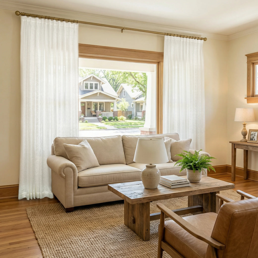 Ashley Cotton Semi Sheer Curtains