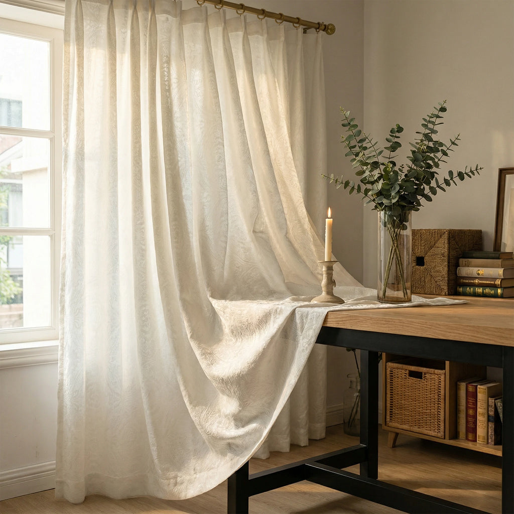 Ashley Cotton Semi Sheer Curtains