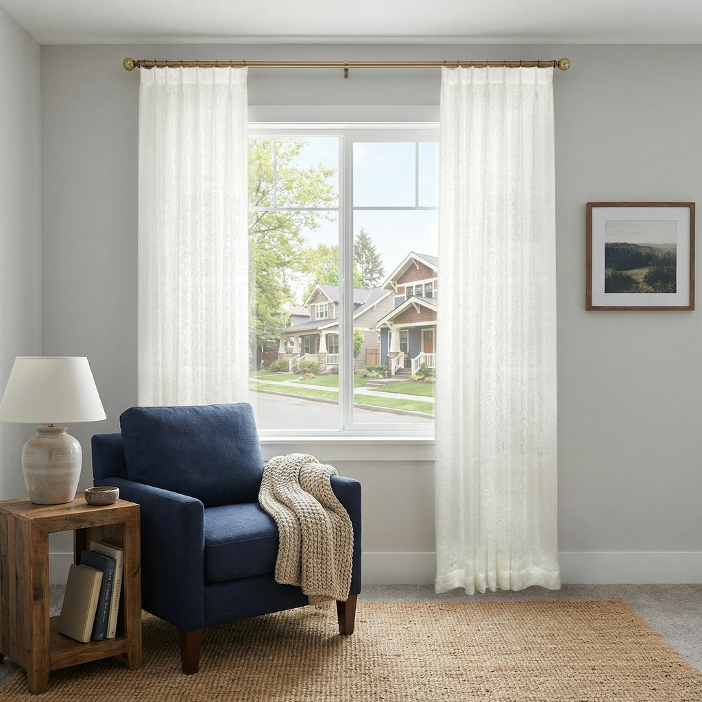 Ashley Cotton Semi Sheer Curtains