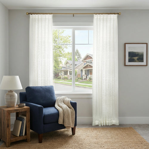 Ashley Cotton Semi Sheer Curtains