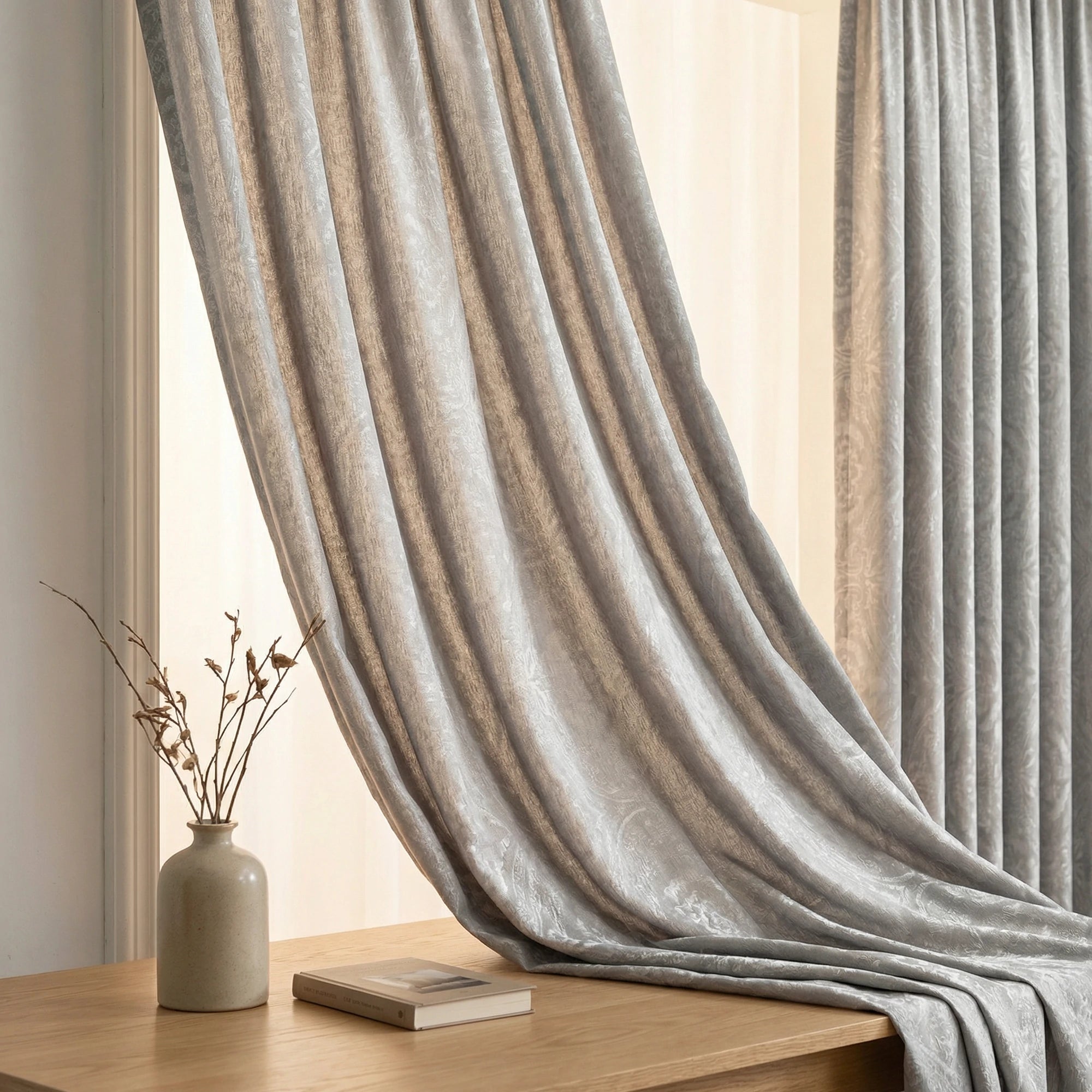 Ashley Cotton Semi Sheer Curtains