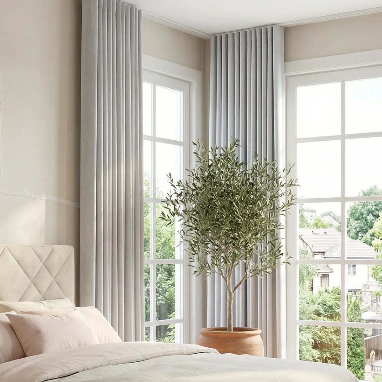 Ash Cotton Linen Blend Curtains