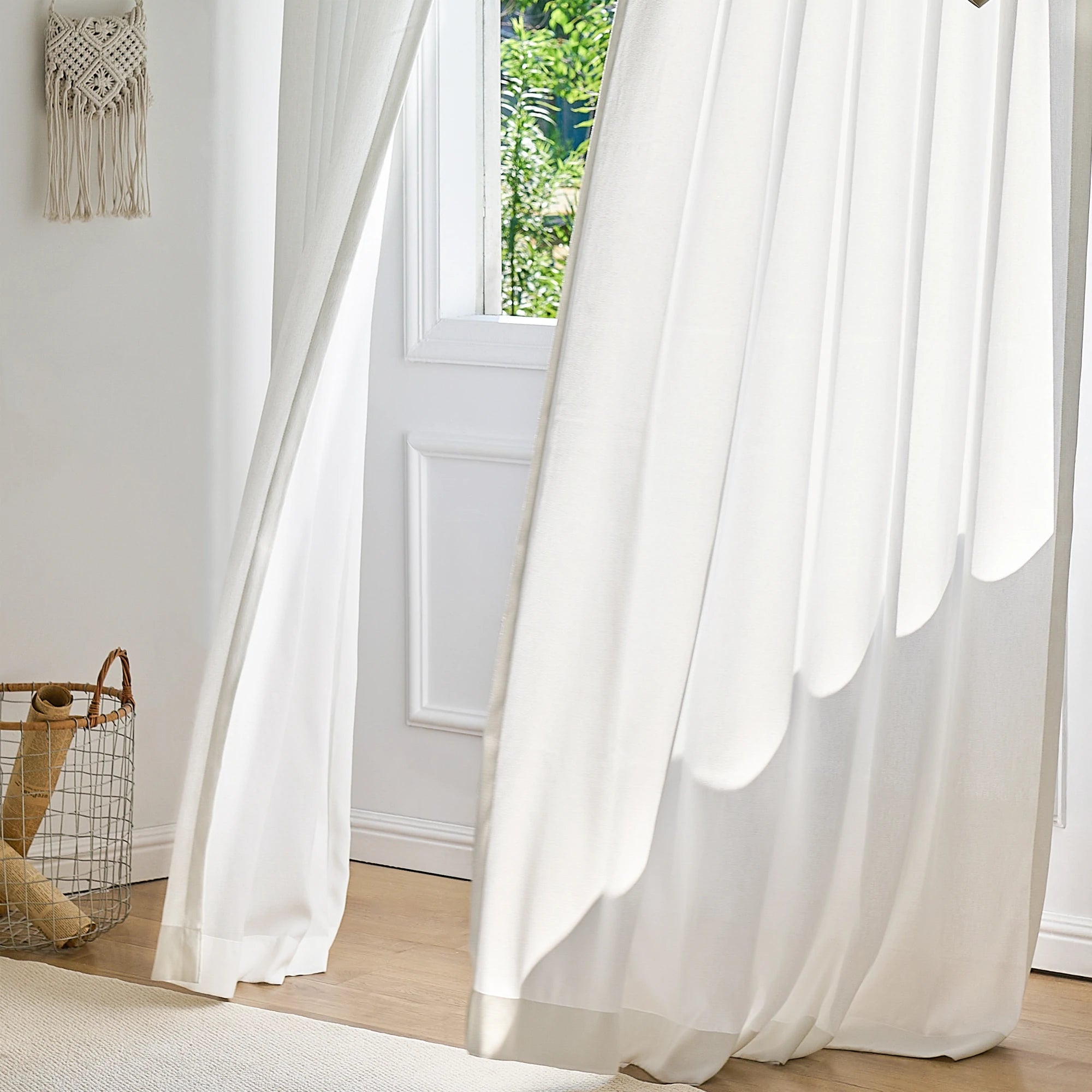 Ayla Woven Sheer Curtains Display